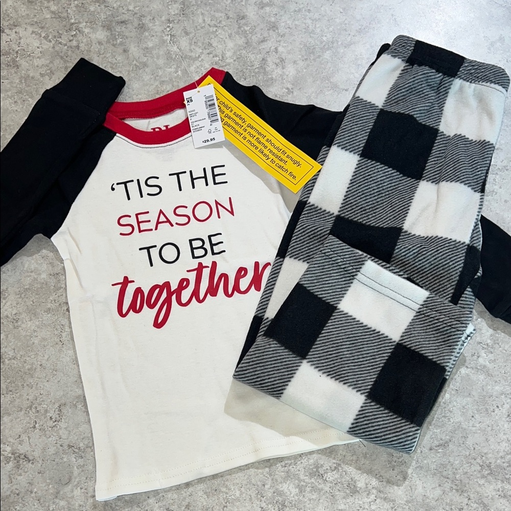 Kids Black and White Pajama Set